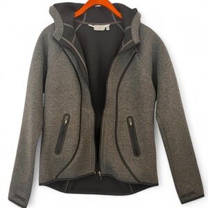 Athleta Women’s Fuse Hooded Scuba Zip Up Jacket Size Medium Charcoal Gray